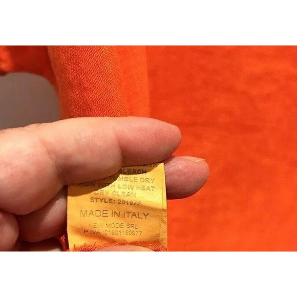 Bellambra Linen Tunic Cap Sleeve Top Italy Orange Plus Size 2X Lagenlook Coastal - Picture 8 of 8